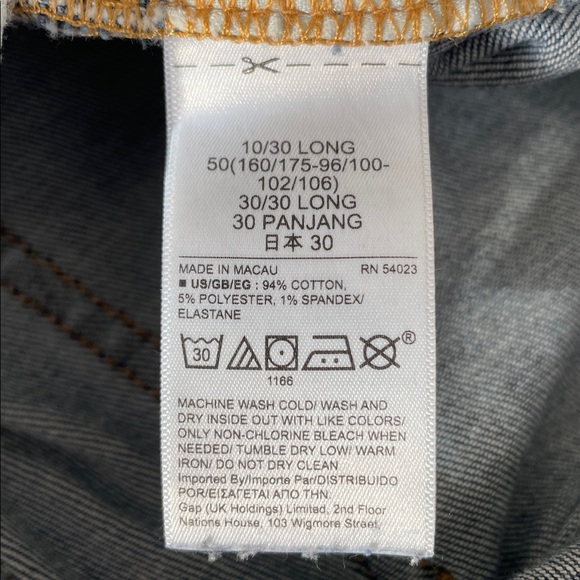 GAP Denim Cigarette High Rise Raw Hem Jeans in Dark Indigo Size 10L / 10 Long - Picture 14 of 14